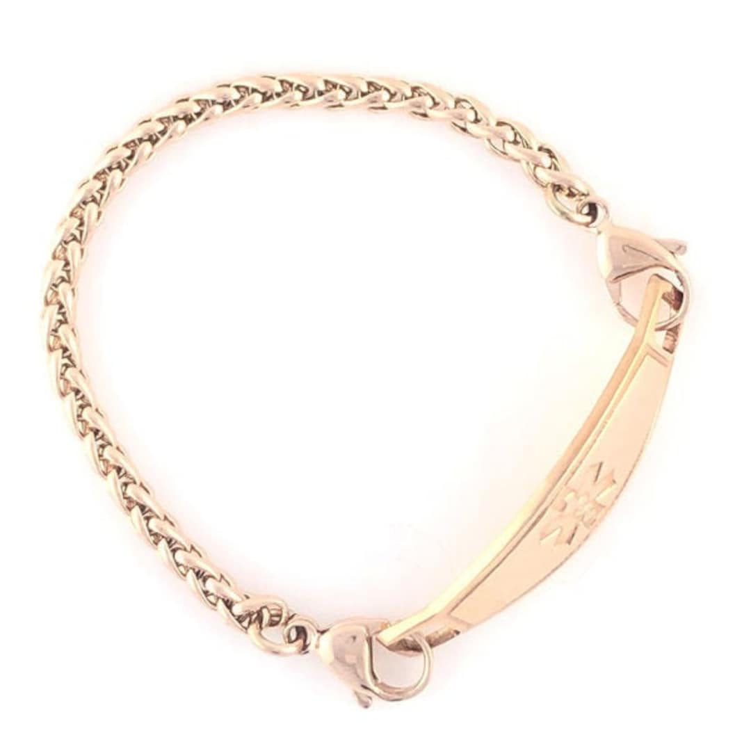 Medical Alert Bracelet Rose Gold Medical ID Bracelet Women Etsy Canada