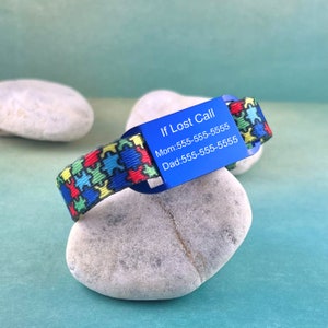 Autism ID Bracelet, Child ID Bracelet, Kids ID Bracelet If Lost, Kids Safety Bracelet, Autism Bracelet Kids ~ Puzzle