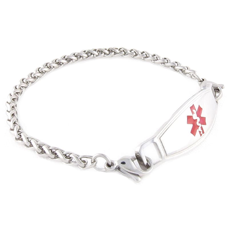 Medical Alert ID Bracelet Women Lightweight Stainless Steel Etsy