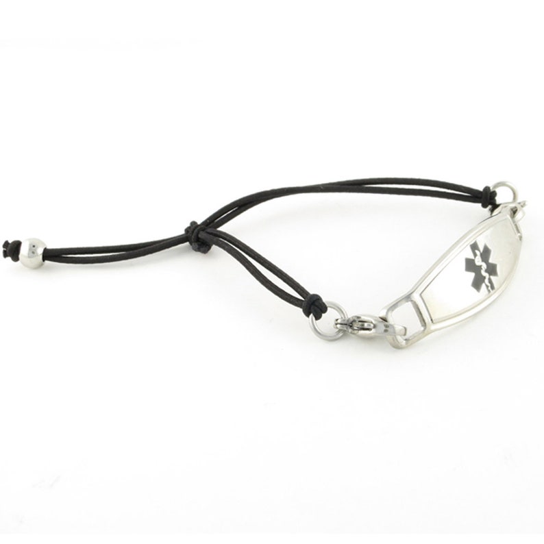 Black Medical Alert Replacement Bracelet Nylon Stretch Etsy