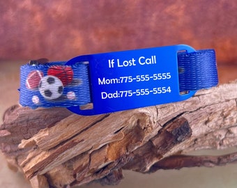 ID Bracelet Kids, Child Identification, Kid ID Bracelet If Lost, Kids Safety Bracelet, Child ID Bracelet If Lost ~ Sports Balls