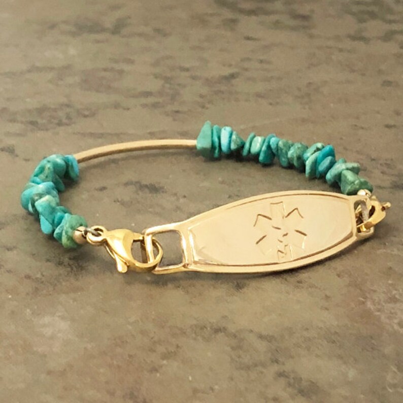 Breast Cancer and more Allergies for Diabetes N-Style ID Navajo FREE Custom Engraving Medical Bracelets Beaded Medical ID Bracelet