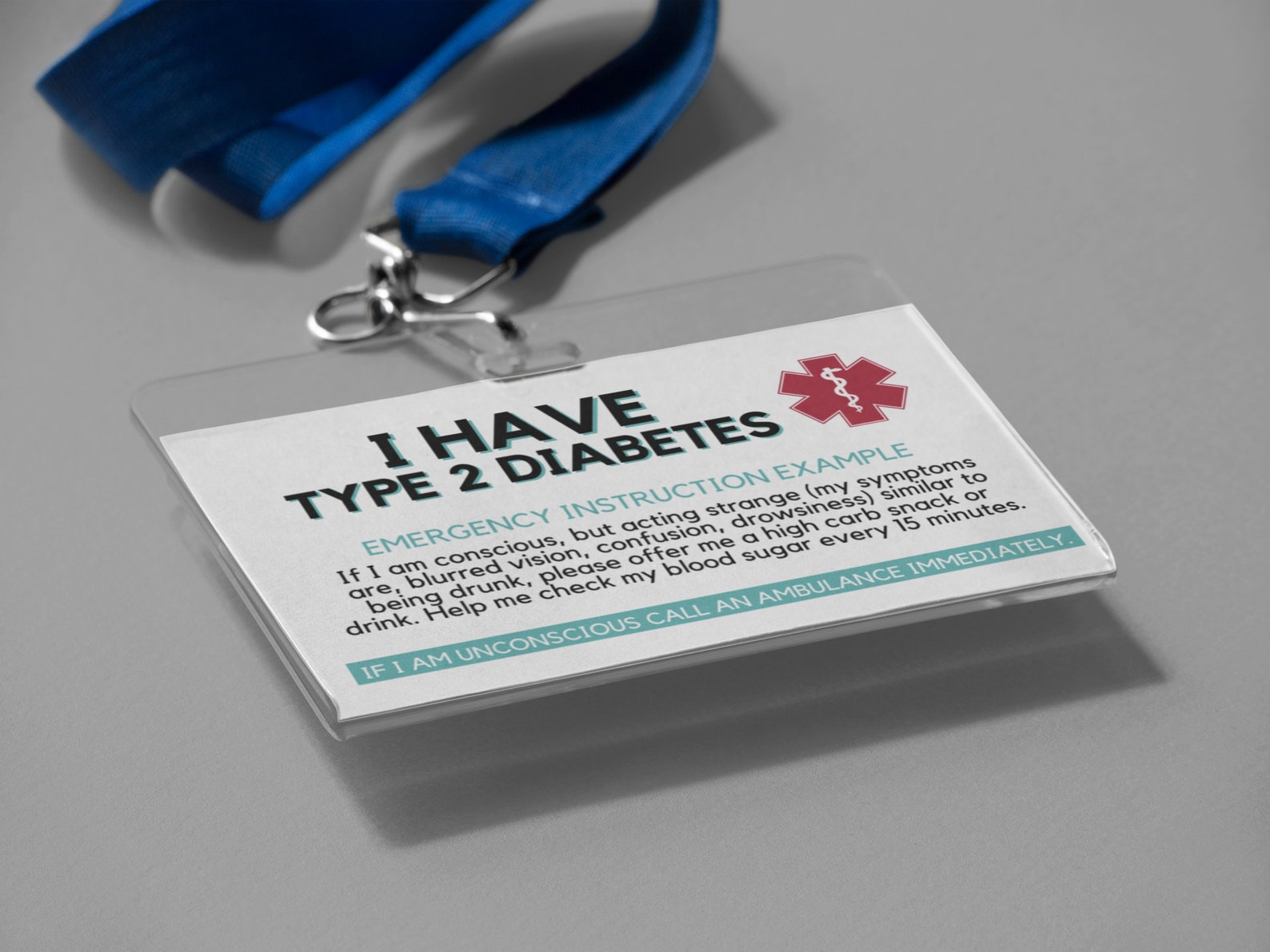 Type 2 Diabetic Card Diabetes Card Medical ID Card Diabetic Etsy