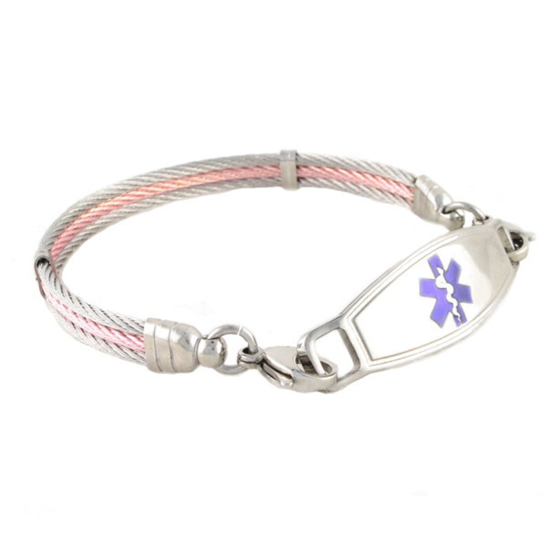 Pink Medical Alert Bracelet for Women Lymphedema Alert Etsy