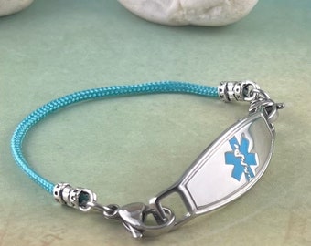 Medical Alert Bracelet Women, Medic Alert Bracelet, Diabetic Bracelet, Personalized Medical Bracelet ~ River