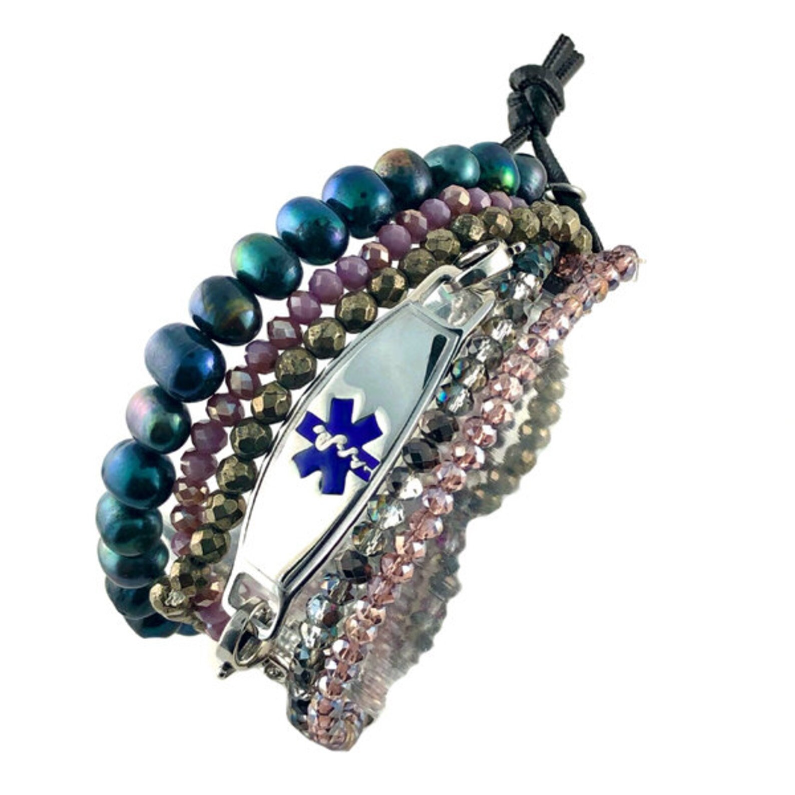 Beaded Medical Bracelet Women Lightweight Stainless Steel Etsy