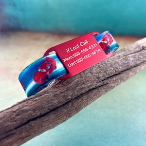 Kids ID Bracelet, Child ID Bracelet, ID Bracelet For Kids, Lost Child Bracelet, Child Identification Bracelet ~ Race Cars