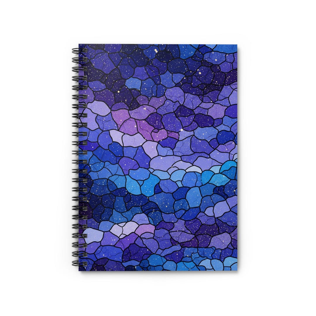 Pink and Blue Celestial Spiral Notebook - Ruled Line, Cosmic Journal ...