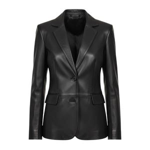レディース ラムスキンレザーブレザー - 2つボタン留めコート - 結婚式 フォーマル オフィス ビジネス ウエストコート - カジュアル パーティー カクテル - 彼女へのギフト