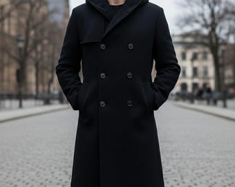 Trench Oversize Uomo – Monopetto Con Revers A Lancia, Lungo Fino Al Ginocchio, 100% Poliestere, Perfetto Per L’inverno