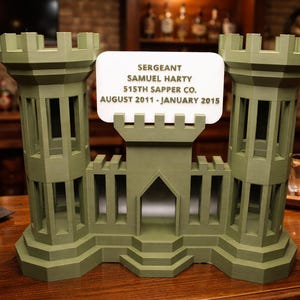 3D Printed Engineer Castle With Custom Name Plate