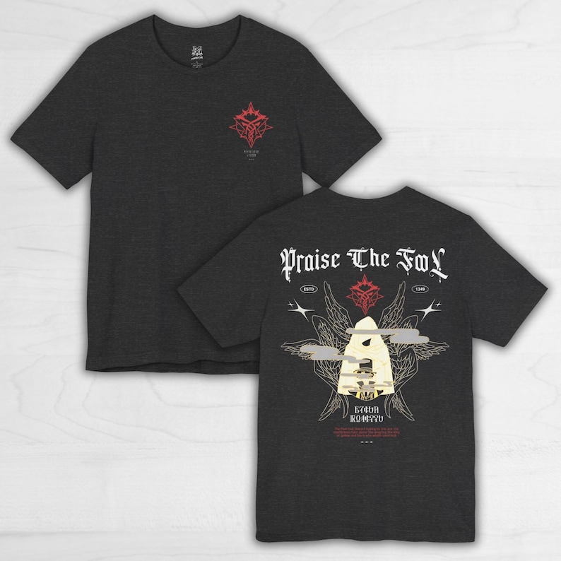Praise The Fool Unisex T-shirt, Lord Of The Mysteries Shirt, Klein Moretti Tee, Lotm merch, Light Novel T shirt, Anime / Donghua, Gift for x Dark Grey Heather