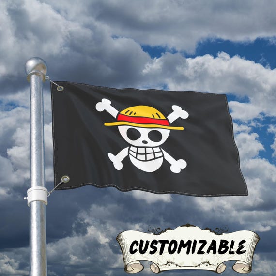 One Piece Flag | Luffy Jolly Roger | Double-Sided Anime Pirate Flag | One Piece Room Decor | Straw Hat Crew Banner | Gift for Anime Fan