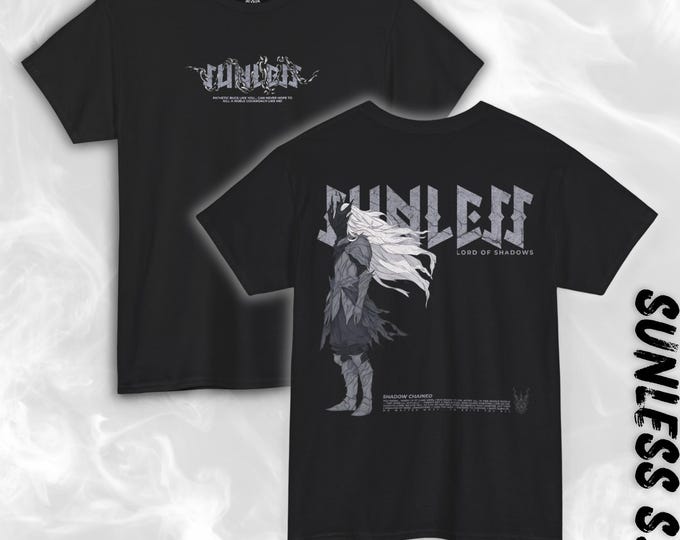 Featured listing image: Sunless Unisex Tee, Lord of Shadows Shirt, Magic Runes Streetwear, Dark Fantasy Graphic Tee, Shadow Slave T-shirt, Web Novel Tee, Gift for x