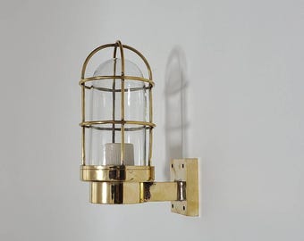 Brass Marine Sconce: Antique Style Nautical Wall Lamp