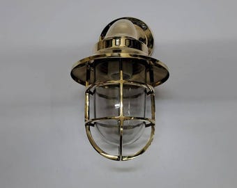 Wandlamp industrieel licht mini lampenkap marine schans
