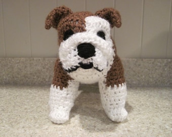 Bulldog Stuffed Animal Crochet Pattern - Digital Download - ENGLISH ONLY