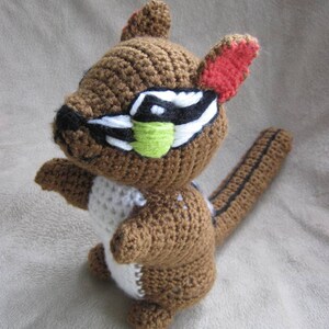 Crocheted Chipmunk PDF Pattern with Bonus Acorn Pattern- Digital Download - ENGLISH ONLY