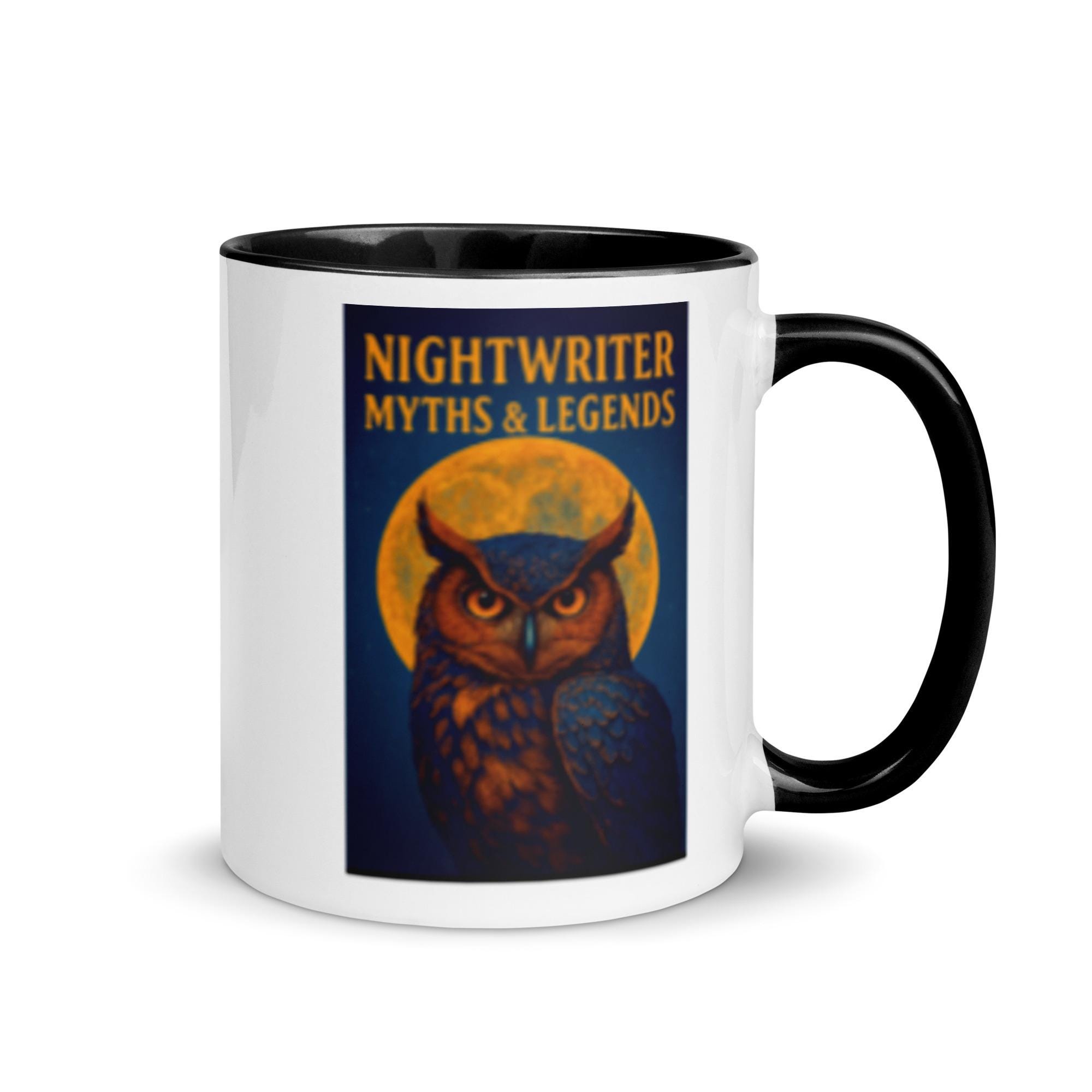 Nightwriter Myths & Legends Owl Mug, Gothic Fantasy Coffee Cup, Horror Author Gift, Book Lover M