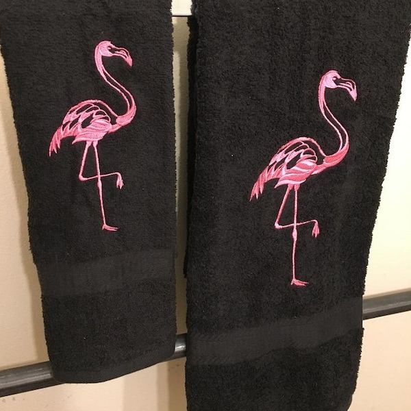 Flamingo Bath Towel Etsy