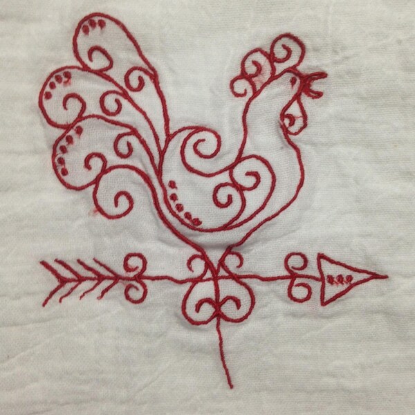 Embroidered Rooster - Etsy