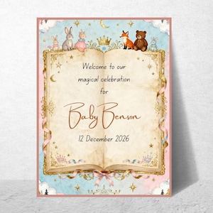 Fairytale Baby Shower Welcome Sign: Storybook Theme (A2 Digital Download)