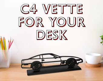 C4 Corvette Model, Corvette Fan, Personalized, Custom, Decor for office and bookshelf decor for car lover and Corvette enthusiast, 1983-1996
