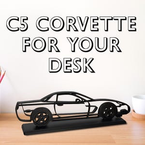 Modèle Corvette C5, éventail de Corvette, personnalisé, sur mesure, décoration de bureau et d'étagère pour amateur de voitures et passionné de Corvette, 1997-2004