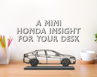 Honda Insight Custom Name desk decor for office bookshelf decor for car lover & Honda Hybrid fan model for man cave silhouette