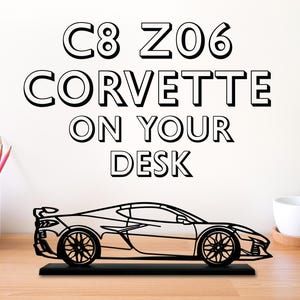 Modèle personnalisé Corvette C8 Z06 pour bureau et décoration d'étagère pour les amateurs de voitures et les amateurs de Corvette en mode filaire pour homme des cavernes