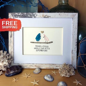 Custom Wedding Personalized Gift, Husband Wife Gift, Maid Of Honor Gift, Best Man Gift, Beach Lovers, Sea Glass Art, Eco-Friendly Driftwood