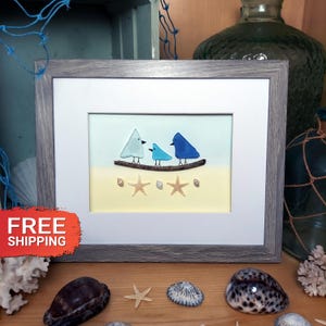 Family Tree Sea Glass Gift, Housewarming Gifts, Friend Girlfriend Beach Lover, Sea Glass Decoration, Wall Art Eco-Friendly Driftwood Artwork