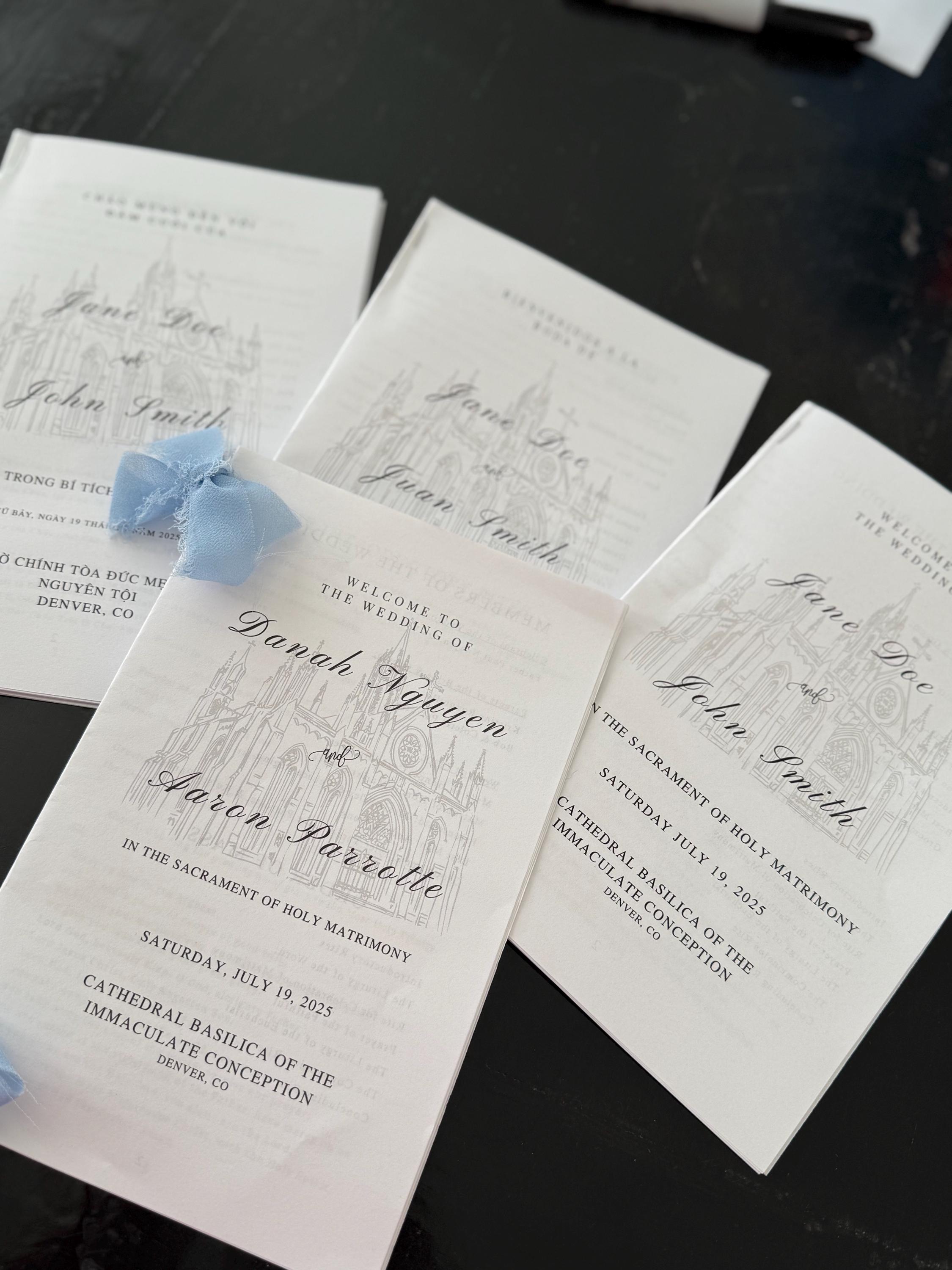 Catholic Wedding Program Template, Folded Catholic Mass Wedding ...
