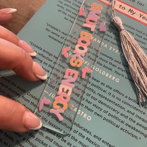 Bookmark | Smut Books Energy – Clear Acrylic Bookmark with Tassel aesthetic - Bookmark for Book Lovers | Book Club | Book Lover Gift
