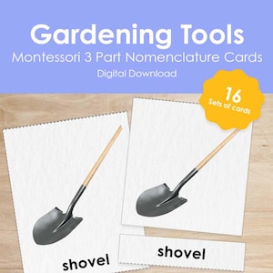 Attrezzi da giardinaggio - Montessori schede in 3 parti