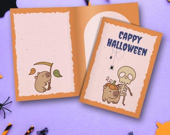 Funny Halloween Capybara Card: Spooky Season Greeting