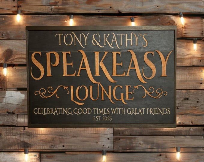 Custom Speakeasy Bar Sign | Personalized Home Bar Wall Decor