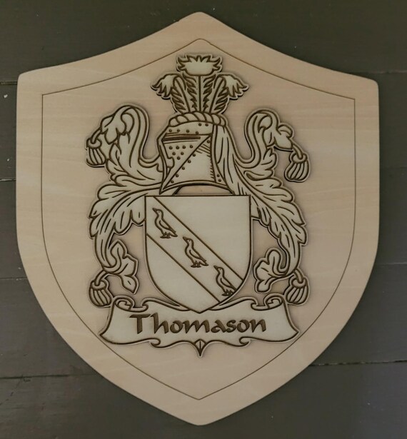 Custom Engraved Family Crest Plaque: Heritage Shield, Logo Sign