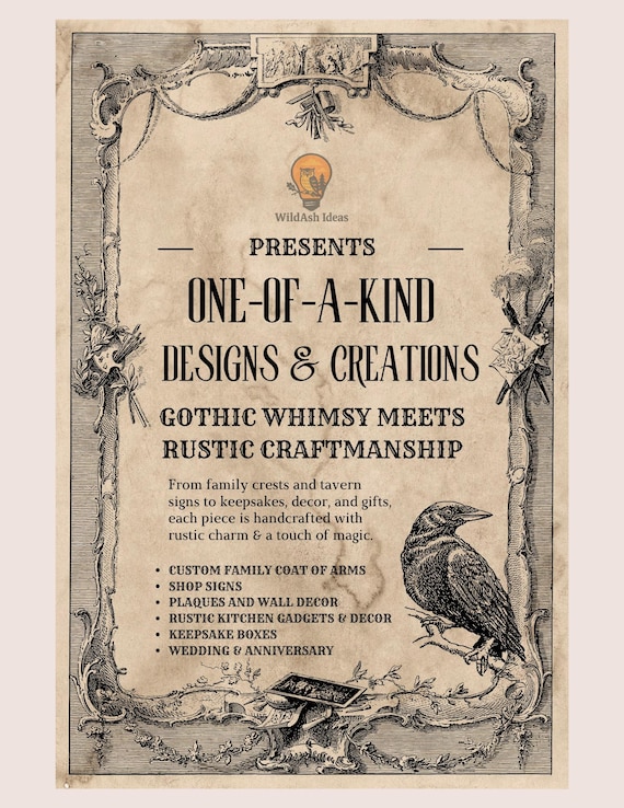 Custom Laser Engraving Service: Rustic Gothic & Medieval Designs