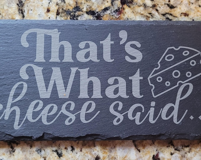 Personalized Slate Cheese Board | Laser Etched Stone Serving Tray