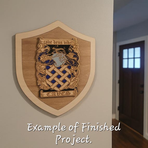 DIY Family Crest Kit: Laser-Cut Wood Coat of Arms - Medieval Craft