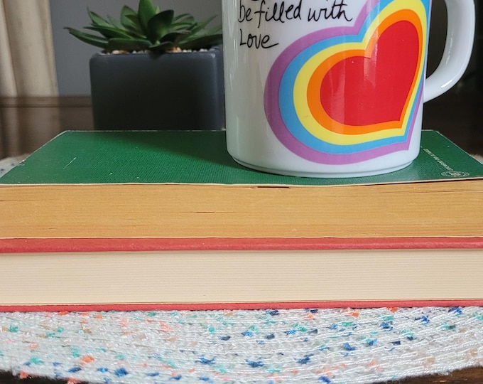 Vintage 1983 Avon Love Mug – Rainbow, Heart, LGBTQ+, pride