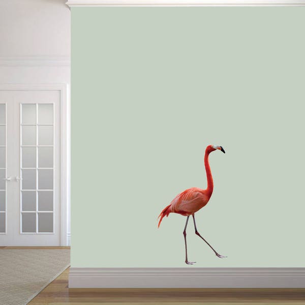 Real Life Flamingo Printed Wall Decal Decorative Art Decor Sticker For Nursery Kids Bedroom Bathroom Summer Beach House Select Your Size