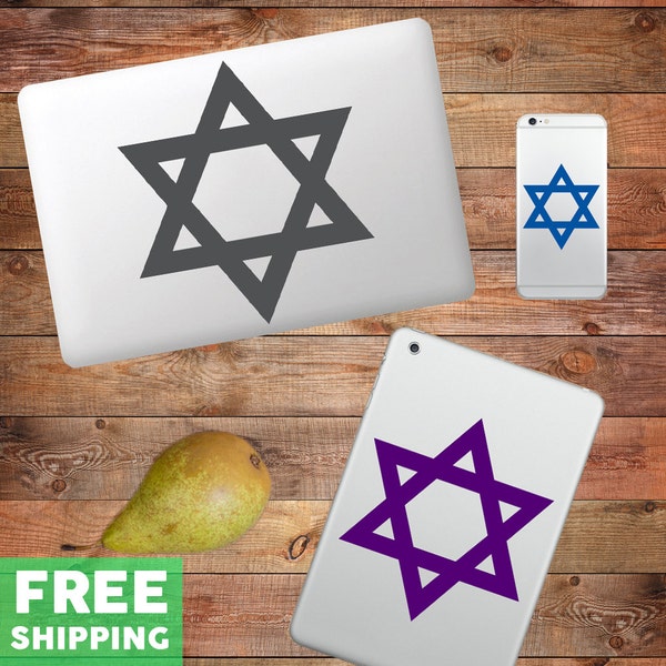 Star Of David Device Decal Decorative Art Decor Sticker For Kids Teens Devices Laptop Phone Decals Select Your Size & Color