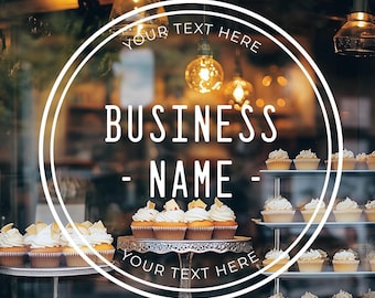 Custom Circle Logo Decal for Window Door Wall or Glass - Personalized Business Sticker Design