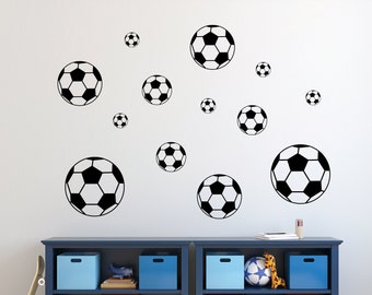 Soccer Balls Decal Set, Soccer Stickers for Wall Mural or Sign, Sports DIY Project, Indoor/Outdoor