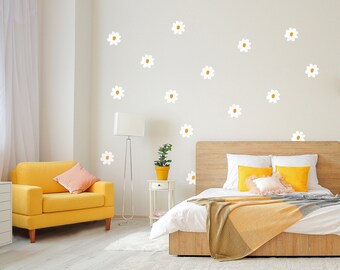 Daisy Flower Wall Decals: Peel & Stick Nursery Decor, 15 Piece Set
