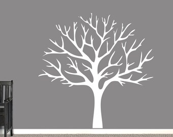 Winter Tree Decal, Tree with no Leaves Wall Mural, Stick Tree for Family Pictures Wall Sticker, Select Size & Color