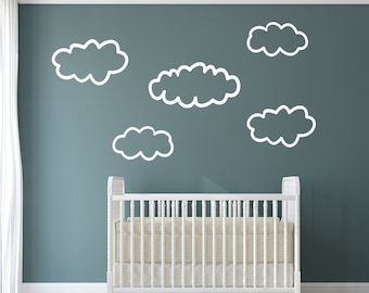 Hand-Drawn Cloud Wall Decals: Boho Nursery Decor