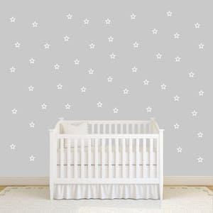 Stars Outline Wall Decal Set, Star Mural for Nursery Kids Bedroom Decor